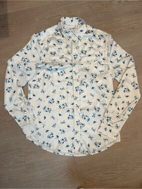 ASOS Men's White Floral Button-Down Shirt